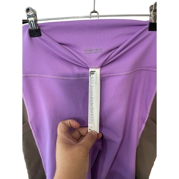 Fabletics On-The-Go PowerHold High-Waisted Pocket Leggings Ultraviolet Mesh XL - Picture 6 of 10